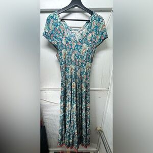 Soft Surroundings Blue Floral Maxi Dress